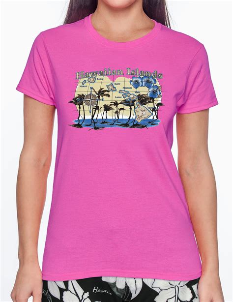 Womens T Shirt Hawaiian Islands Shaka Time Hawaii Clothing Store