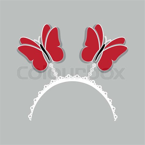 Cute Red Butterfly Crown Stock Vector Colourbox