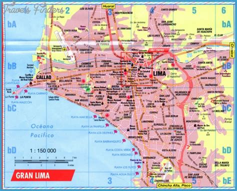 Lima Map Tourist Attractions Travelsfinderscom