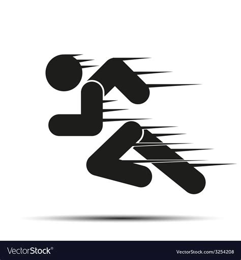 Running People In Motion Simple Symbol Run Vector Image