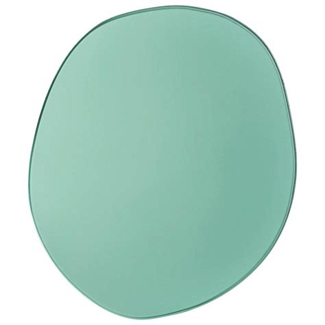 Contemporary Seeing Glass Off Round Wall Mirror Thin 400 Green For Sale At 1stdibs