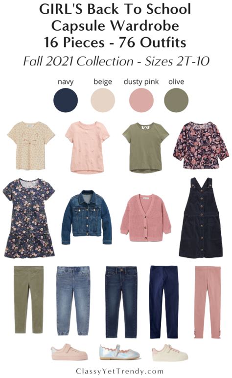 Girls Back To School Capsule Wardrobe Fall 2021 16 Pieces 76
