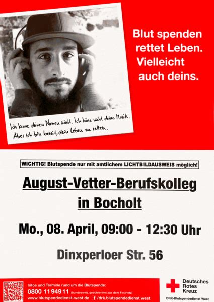 Hast du weitere fragen zum thema blutspende? Blutspenden rettet Leben - August-Vetter-Berufskolleg