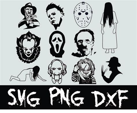 Horror Killers Svg Scary Svg Movie Killers Svg Horror Png Horror Svg