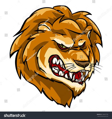 Angry Lion Mascot Stock Vector Illustration 156497735 Shutterstock