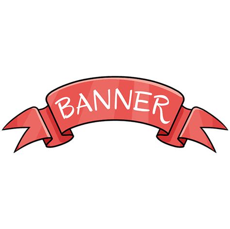 How to Draw a Banner - Really Easy Drawing Tutorial gambar png
