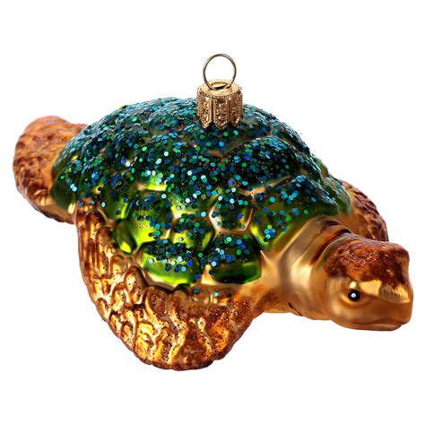 Sea Turtle Blown Glass Christmas Ornament Online Sales On Holyart Com