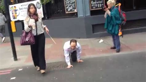Smartly Dressed Man Walked Around London On All Fours Video 2 Youtube