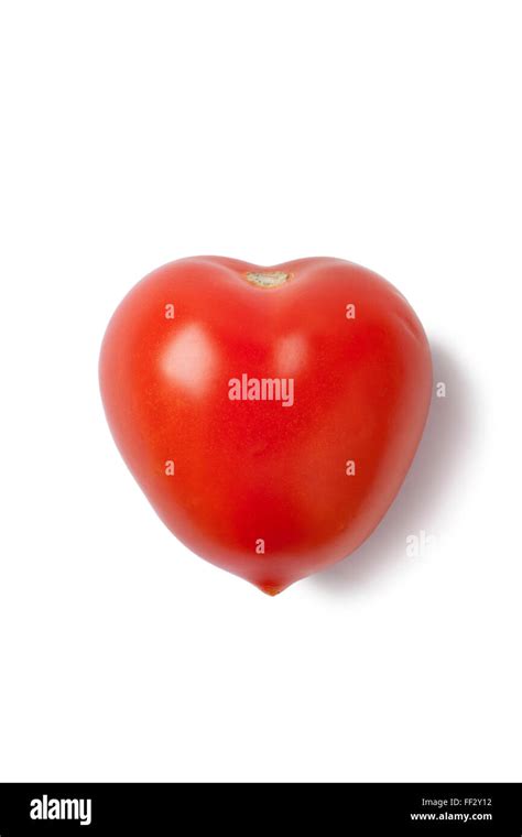 Fresh Heart Shaped Tomato On White Background Stock Photo Alamy