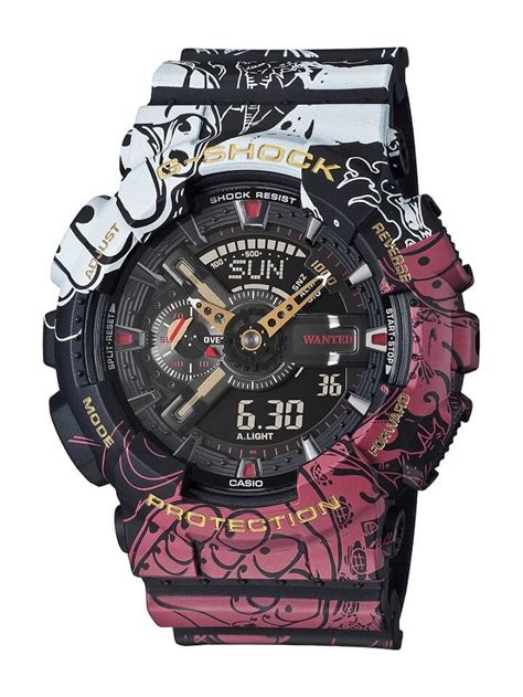 Luffy theme and has gold accents on the case and face contrast with the monochrome base. 【G-SHOCK×ワンピースがコラボ!】「GA-110JOP」を予約・購入する方法 ≫ 使い方・方法まとめサイト ...