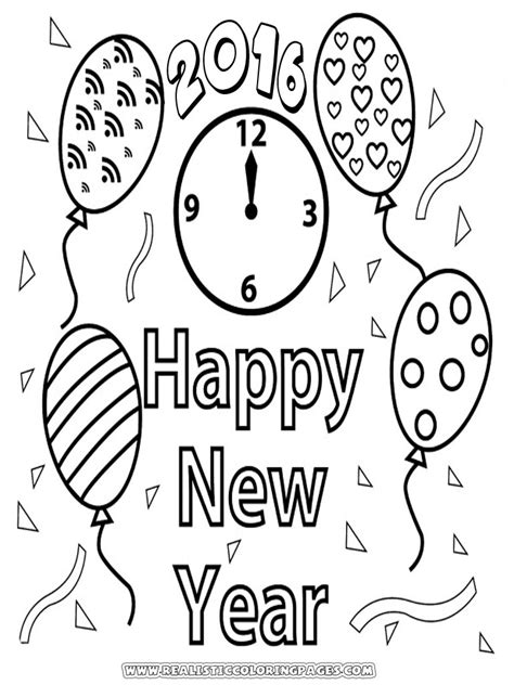 Download and print free new year's coloring pages. Coloring Pages Of Happy New Year 2016 | Realistic Coloring ...