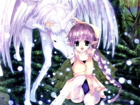 Anime Girl And Unicorn By Fairyofwind2001