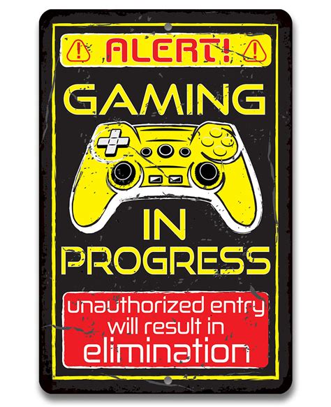 Metal Sign Gaming In Progress Durable Tin 8x12 Or Etsy