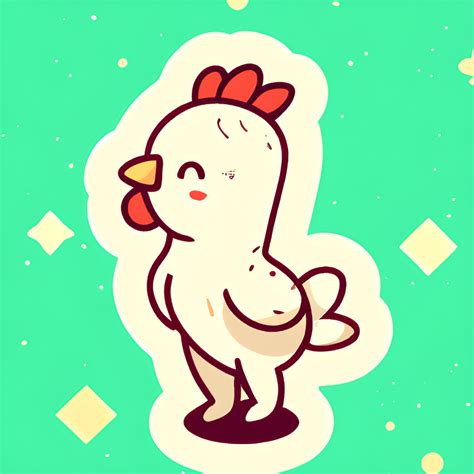 Chibi Rooster Sticker Art Design · Creative Fabrica