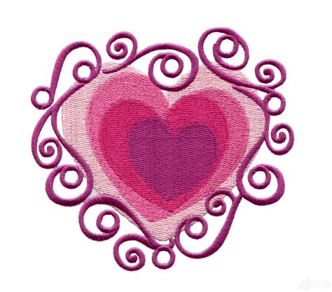 Ornate Heart Embroidery Design
