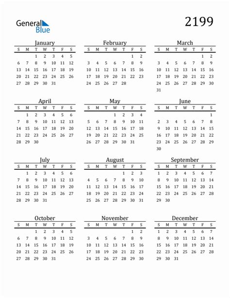 Free 2199 Calendars In Pdf Word Excel
