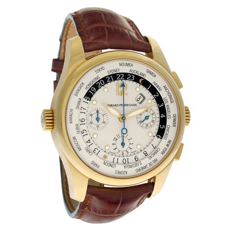 Girard Perregaux World Time Chronograph 4980 18k Gold 43mm Automatic