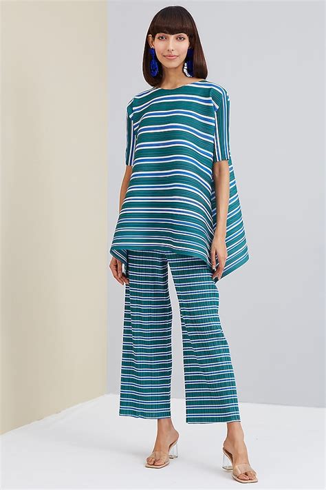 Blue Striped Co Ord Set Design By Scarlet Sage At Pernias Pop Up Shop 2023