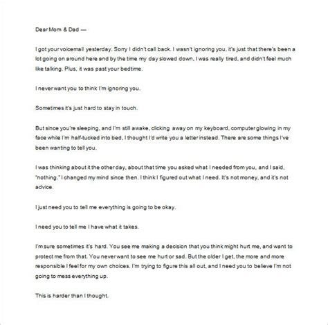 7 Thank You Letter To Your Parents Word Pdf Free