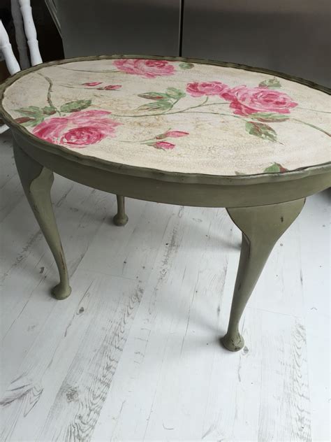 It has served us well, but desperately needed an update. Cute oval coffee table, painted using Annie Sloan "Olive ...
