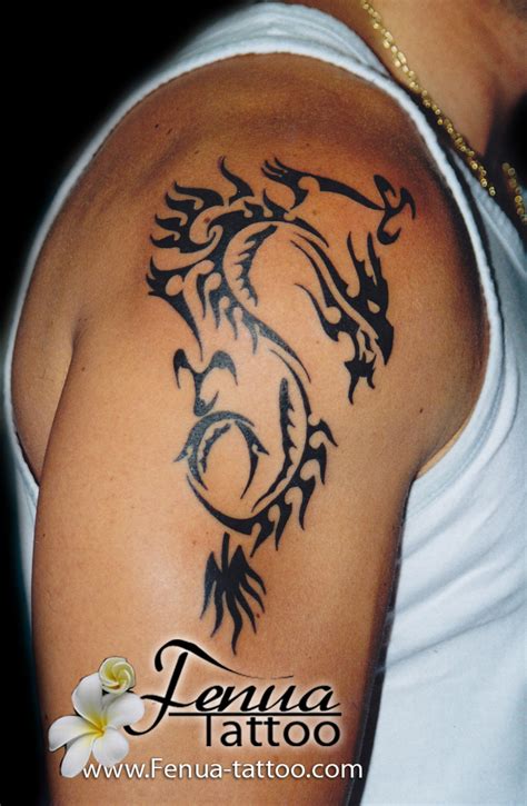 9° Dragon Tribal Tatouage Polynésien Tatoouages Fenua Tattoo