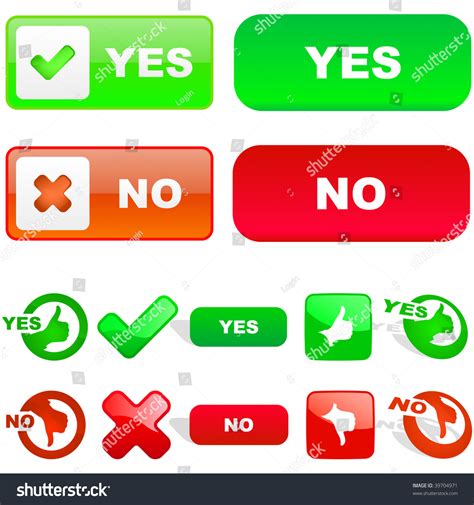 Yes And No Icon Vector Beautiful Icon Set 39704971