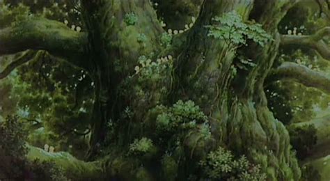 Анимация ашитака / ashitaka, сан / san, моро / moro, дух леса / the forest spirit и кодама / kodama из аниме принцесса мононоке / mononoke hime. princess mononoke forest spirit gif | WiffleGif