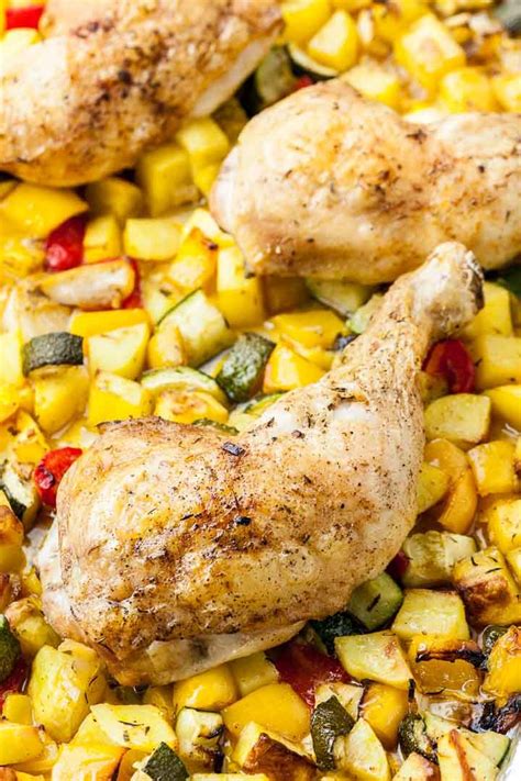 Brush the sauce over the chicken quarters. Oven Baked Chicken Legs with Potatoes and Vegetables are ...