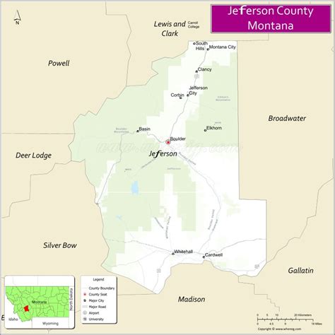 Map Of Jefferson County Montana Where Is Located Cities Population