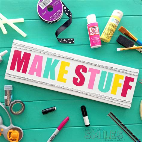 Cute And Colorful Make Stuff Craft Room Sign