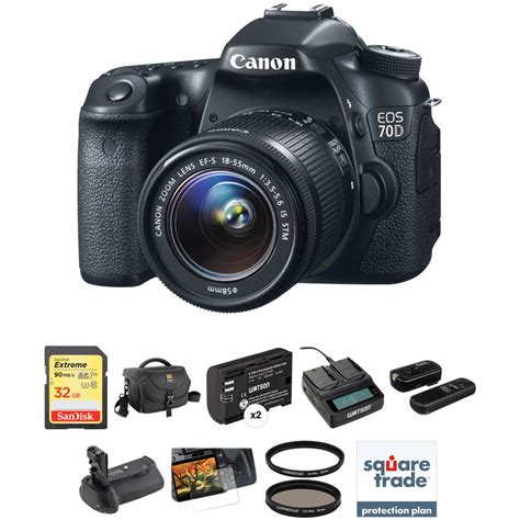 Canon Eos 70d Dslr Camera With 18 55mm Lens Deluxe Kit Bandh Photo