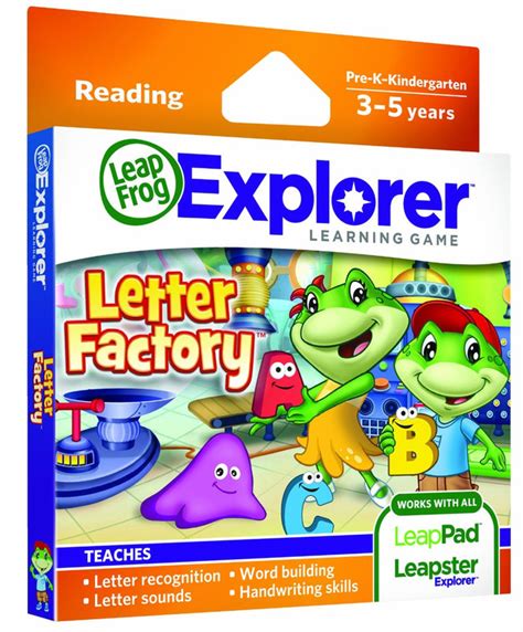 Help burfder achieve his alphabet ambition while learning letter internet connection may be required for cartridge. LeapPad Explorer Games - Letter Factory | Toy | at Mighty ...