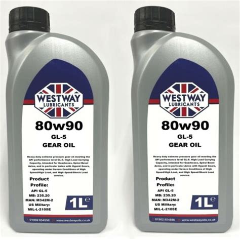 2 X 1l 80w90 Gear Oil Ep 80w90 Hypoid Oil 2 Litres Gl5 Gl 5 Ebay