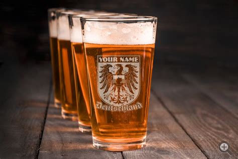 german eagle clear pint glass engraved set of 4 inkpixi custom pint glasses pint glass