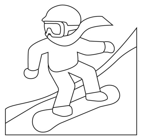 Desenho De Emoji De Snowboard Para Colorir Desenhos Para Colorir E