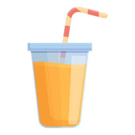 Vector De Dibujos Animados De Icono De Taza De Jugo De Naranja Vaso De