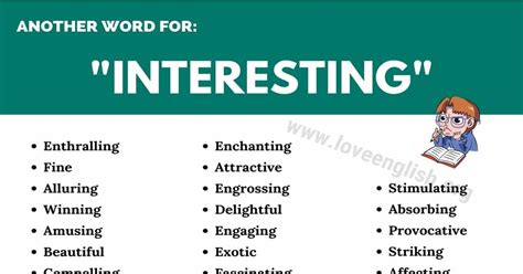 Another Word For Interesting 35 Synonyms For Interesting In English