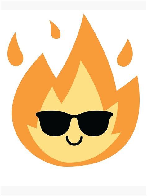 Fire Emoji Poster For Sale By Hippoemo Redbubble