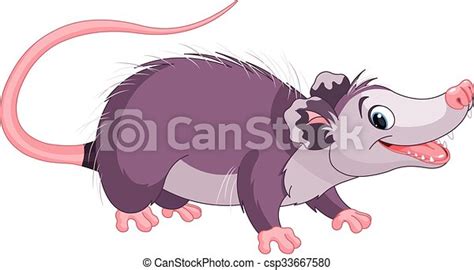 Opossum Ilustración Cliparta De Lindo Opossum De Dibujos Animados