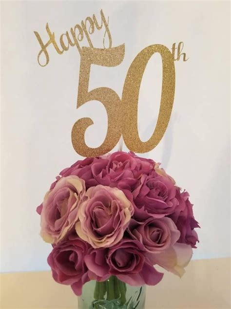 Serves 70 / 140 portions. 50th Birthday Cake Topper / Nifty Fifty Centerpiece ...