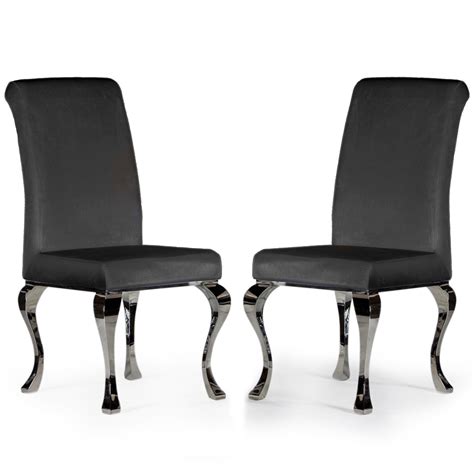 Pair Of Black Velvet Chairs P43055 37013 Zoom 