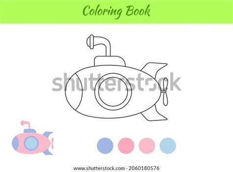 Coloring Book Submarine Kids Educational Activity Stock Vector (Royalty