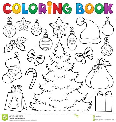 Coloring Book Christmas Decor 1 Stock Vector - Image: 34466604