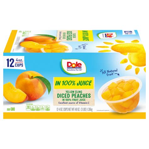 Save On Dole Fruit Cups Peaches Yellow Cling Diced In 100 Fruit Juice