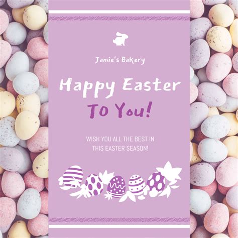 Purple Easter Eggs Photo Instagram Post Instagram Post Template