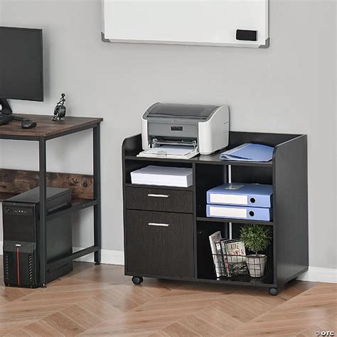 Vinsetto Filing Cabinet Printer Stand Mobile Lateral File Cabinet With
