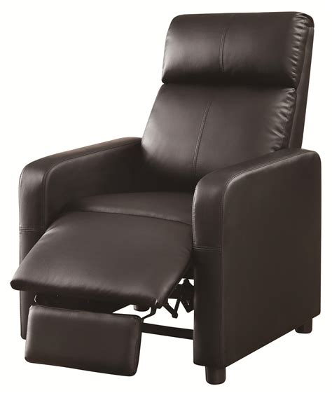 Coaster Recliners Theater Seating Push Back Recliner With Contemporary