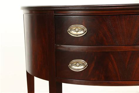 Shop our best selection of half moon console tables to reflect your style and inspire your home. Mahogany Vintage Hepplewhite Demilune Half Round Hall Console Cabinet #31072