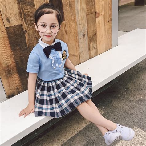 School Uniform Suit Pupil Clothes Children Wear Summer