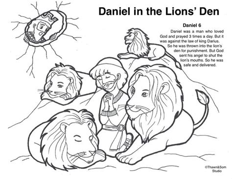 Daniel In The Lions Den Daniel And The Lions Bible Coloring Pages